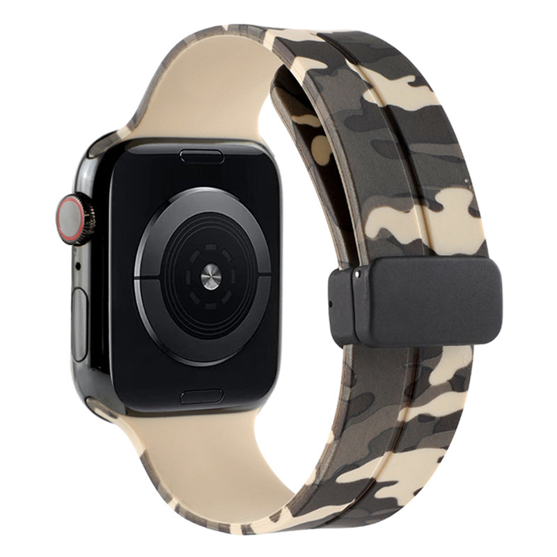 For Apple Watch Series 9 8 7 41mm 6 5 4 SE (2023) SE (2022) SE 40mm 3 2 1 38mm Magnetic Watch Band Camo Silicone Watch Strap For Apple Watch Series 9 8 7 41mm 6 5 4 SE (2023) SE (2022) SE 40mm 3 2 1 38mm Magnetic Watch Band Camo Silicone Watch Strap